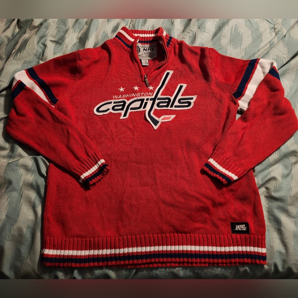 Washington Capitals 1/4 Zip‎ Sweaters Men's Size Large